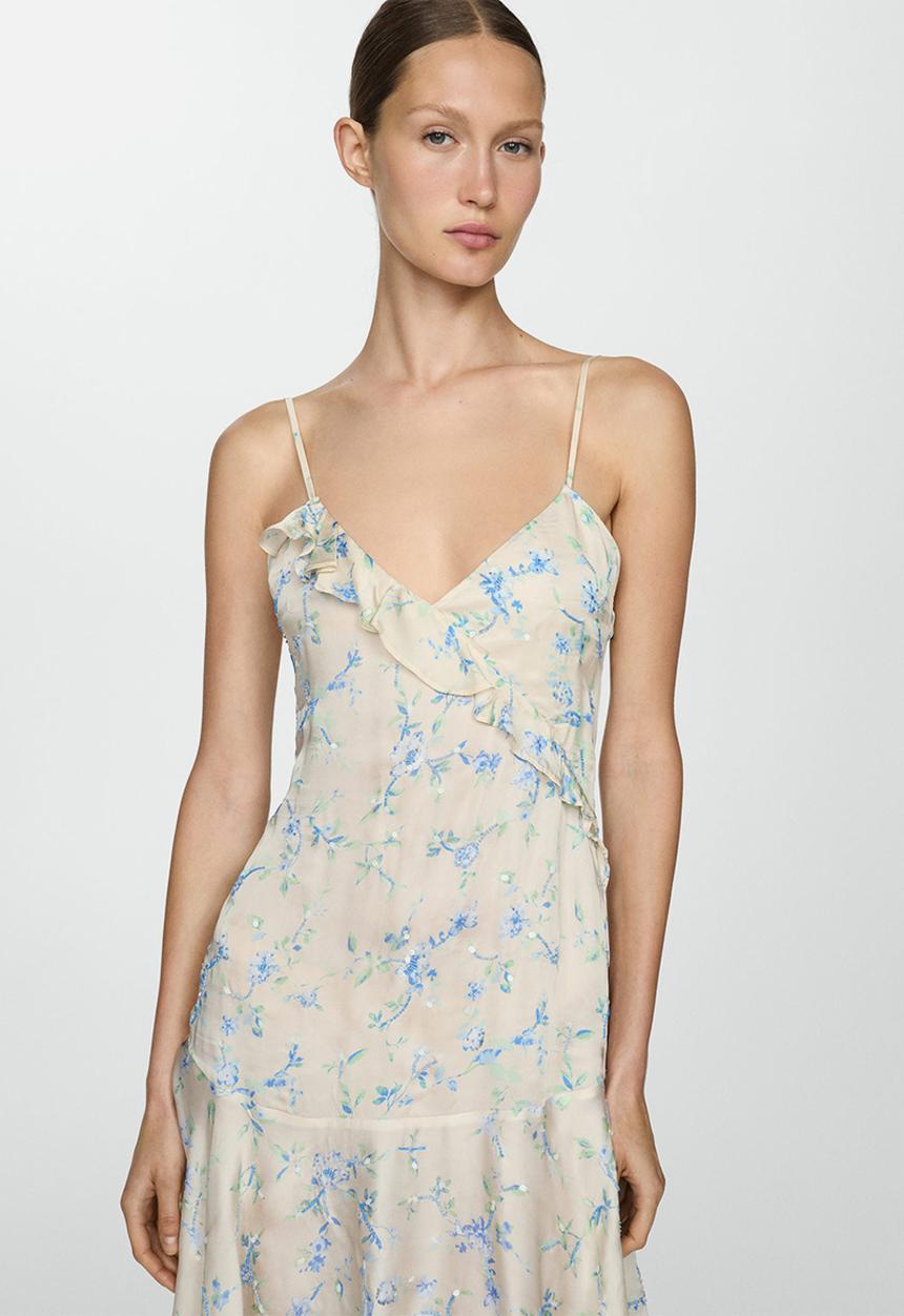 MANGO - Dress bloom - light beige