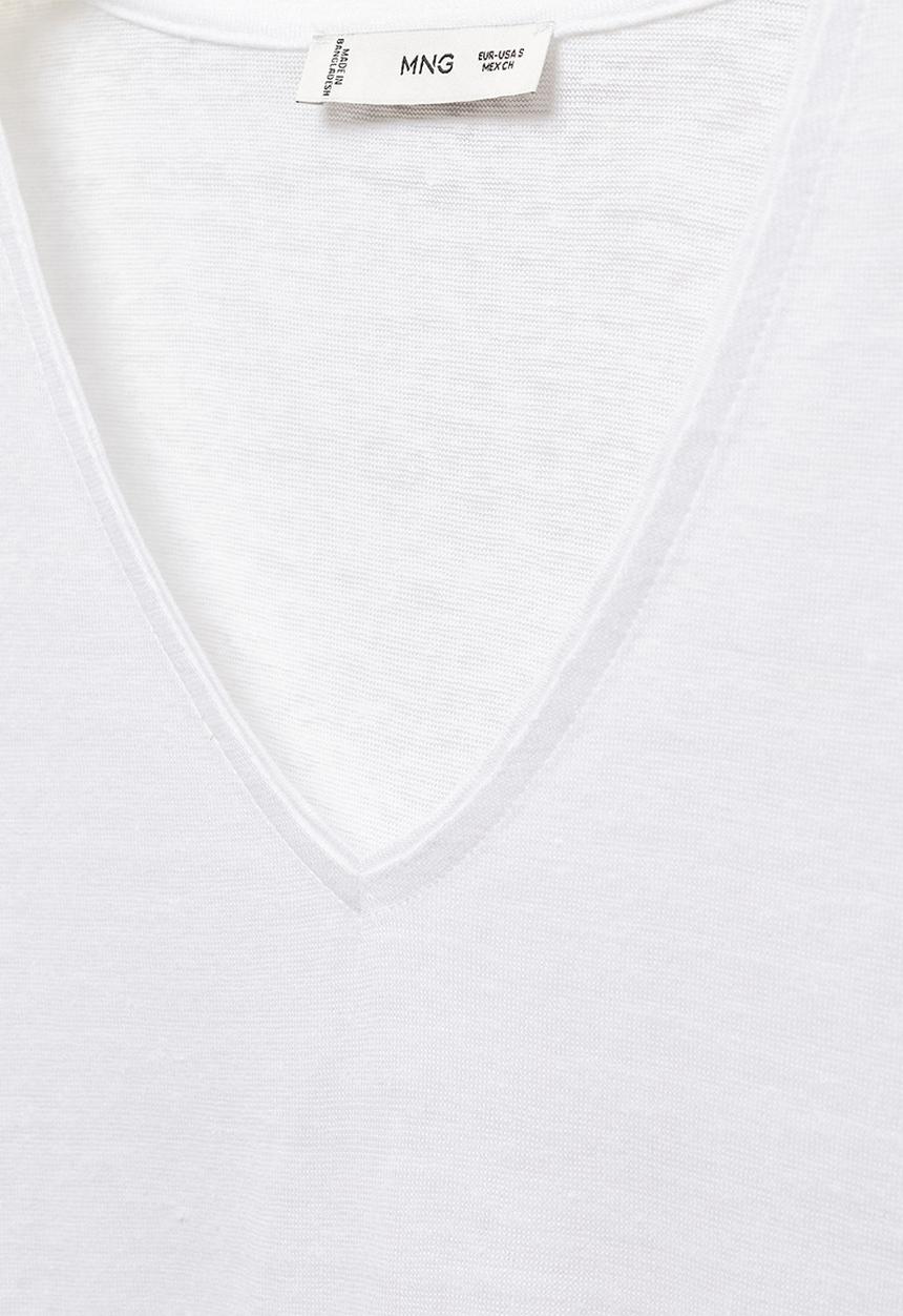 MANGO - Plus t-shirt linto - white