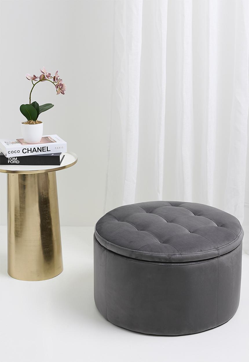 Sixth Floor - Retina ottoman with storage - vic  dark grey