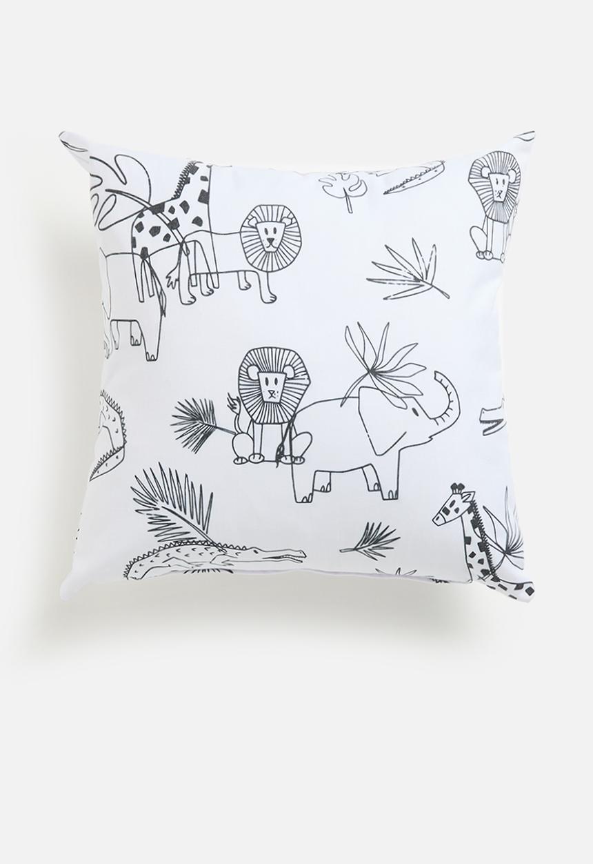 Sixth Floor - Jungle cushion cover - Black & white