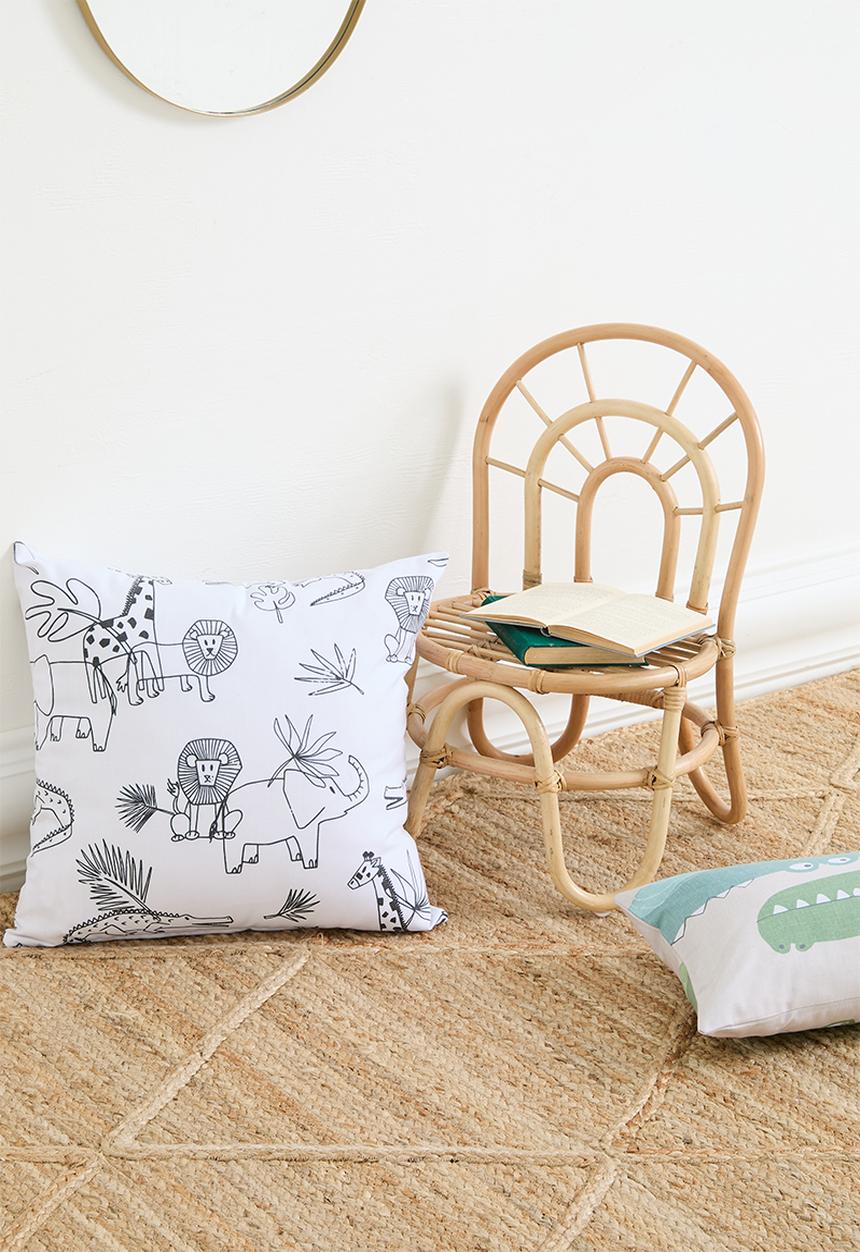 Sixth Floor - Jungle cushion cover - Black & white
