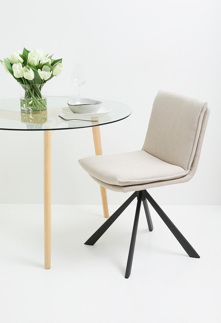 Sixth Floor - Flynn swivel dining chair - Basel  beige