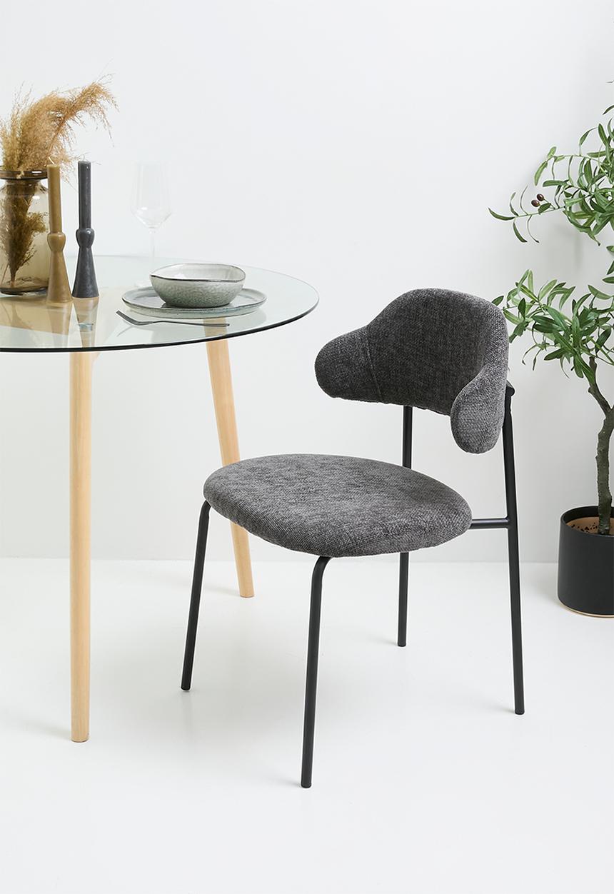 Sixth Floor - Sherry chenille dining chair-grey