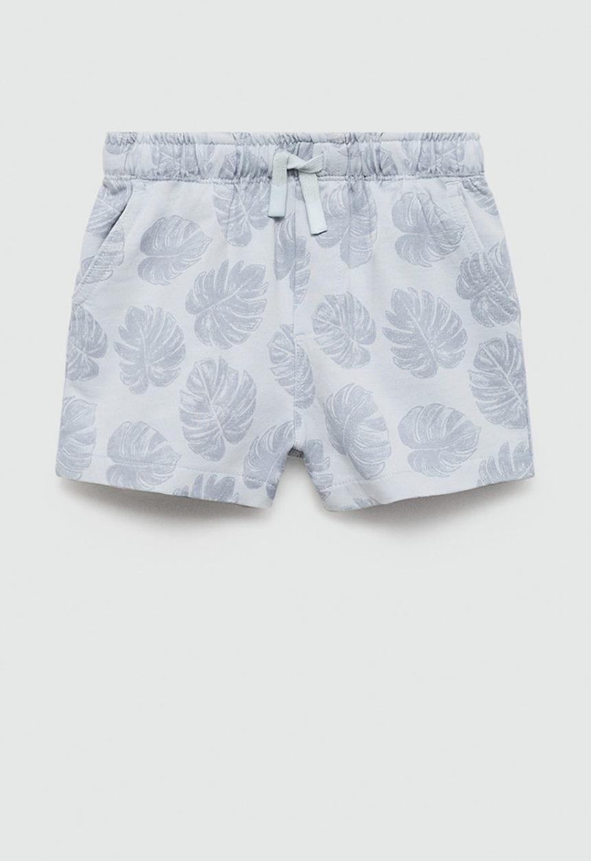 MANGO - Bermuda shorts monstera - light pastel blue