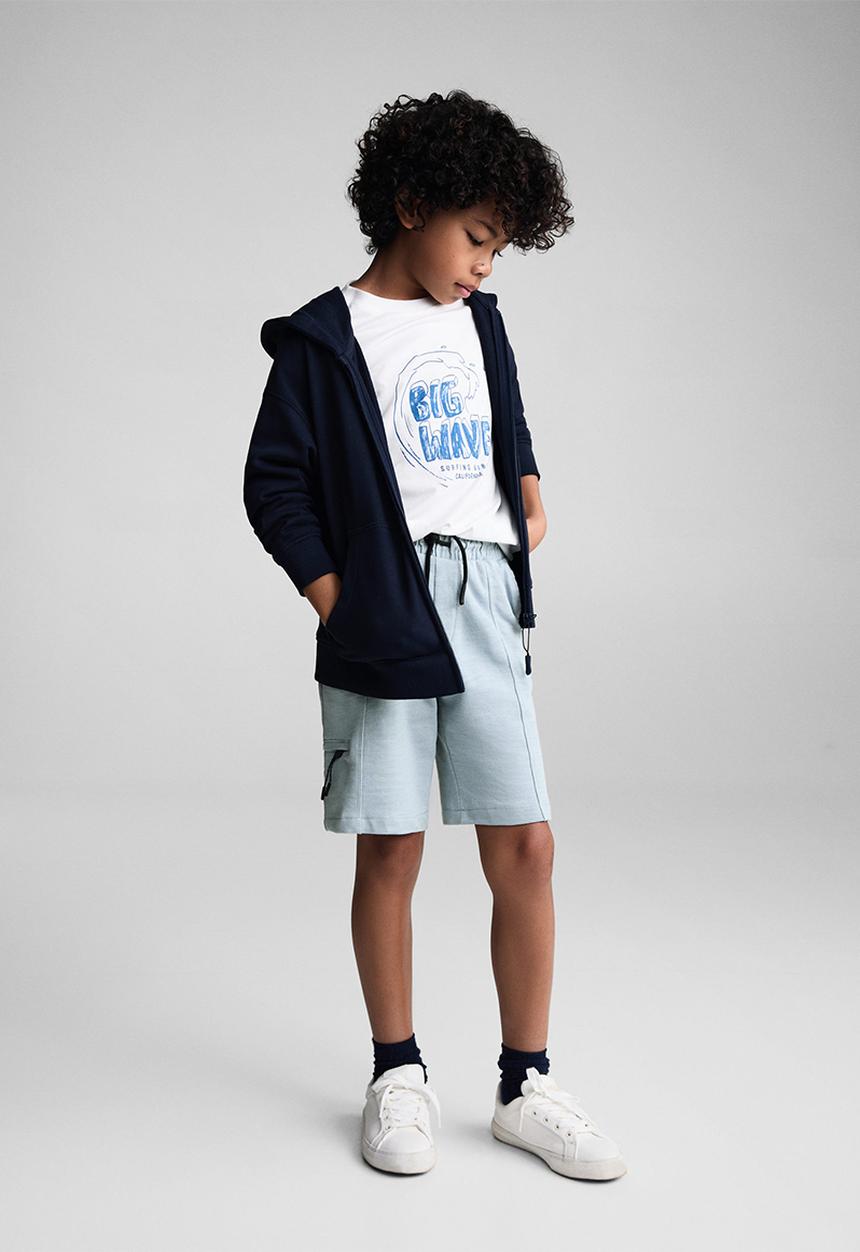 MANGO - Bermuda shorts day - light pastel blue