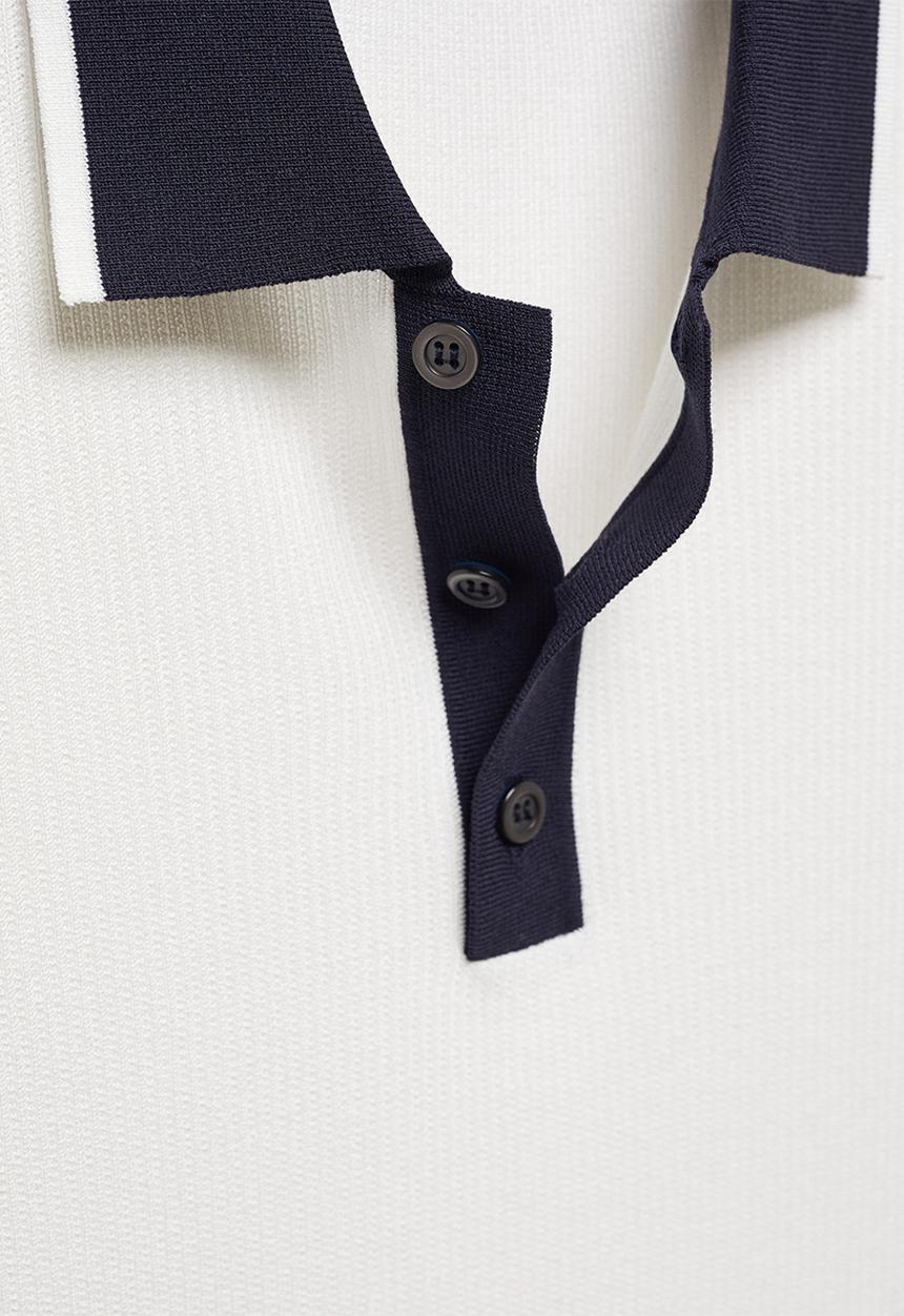 MANGO - Polo Shirt Rayo - White