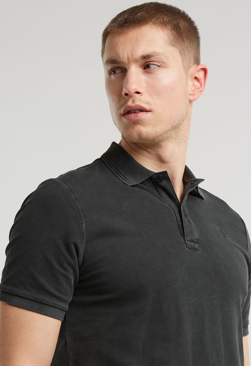 G-STAR - Dunda overdyed slim polo s\s - dk black gd