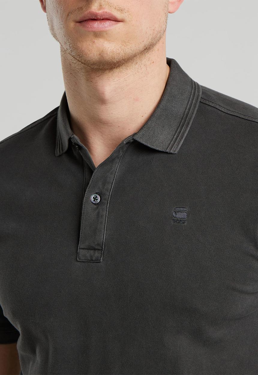 G-STAR - Dunda overdyed slim polo s\s - dk black gd