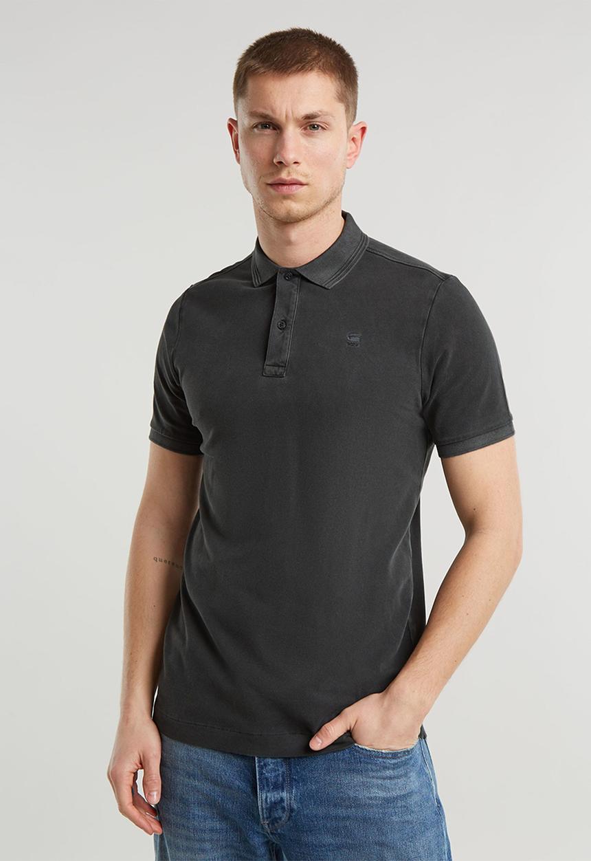 G-STAR - Dunda overdyed slim polo s\s - dk black gd