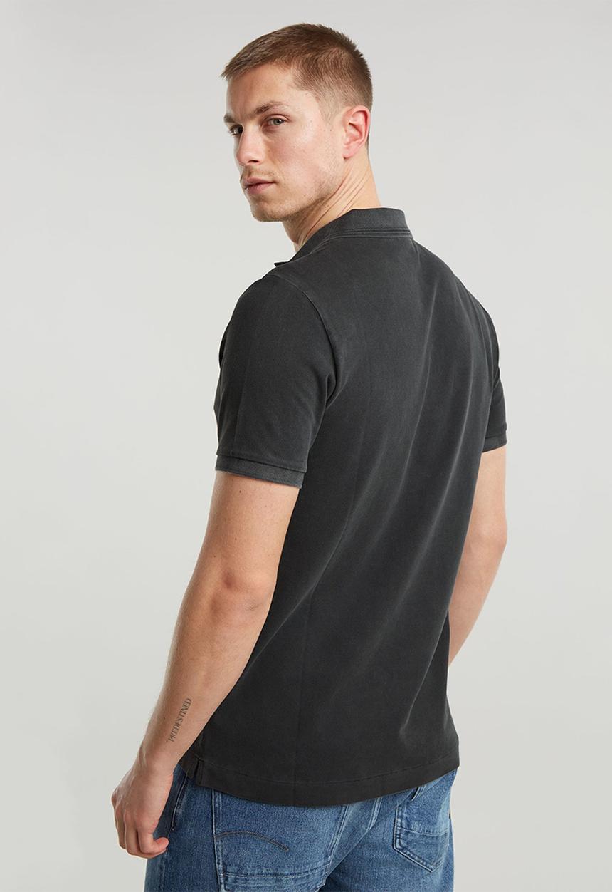 G-STAR - Dunda overdyed slim polo s\s - dk black gd