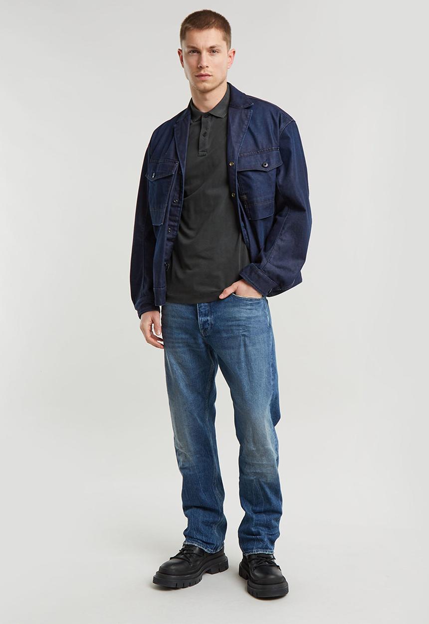 G-STAR - Dunda overdyed slim polo s\s - dk black gd