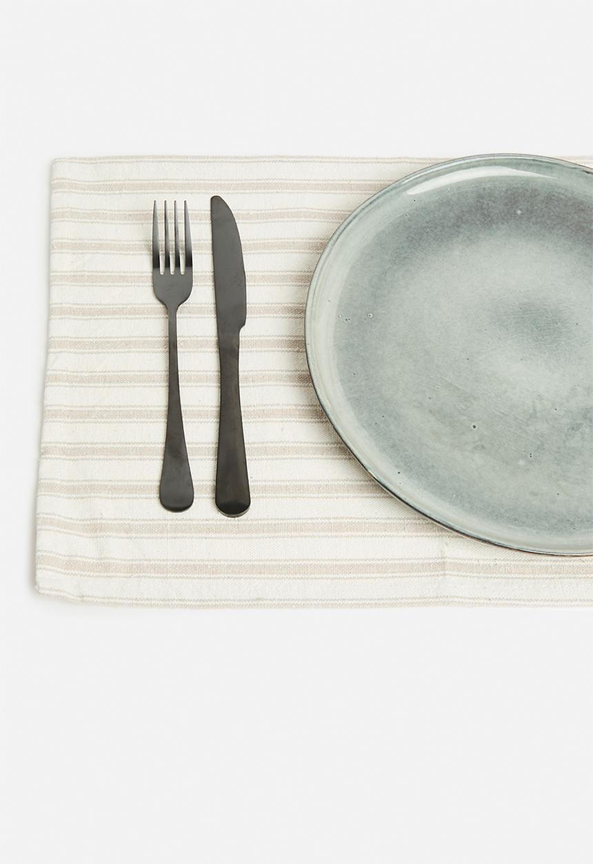 Excellent Houseware - Stripy placemat set of 4 - cream
