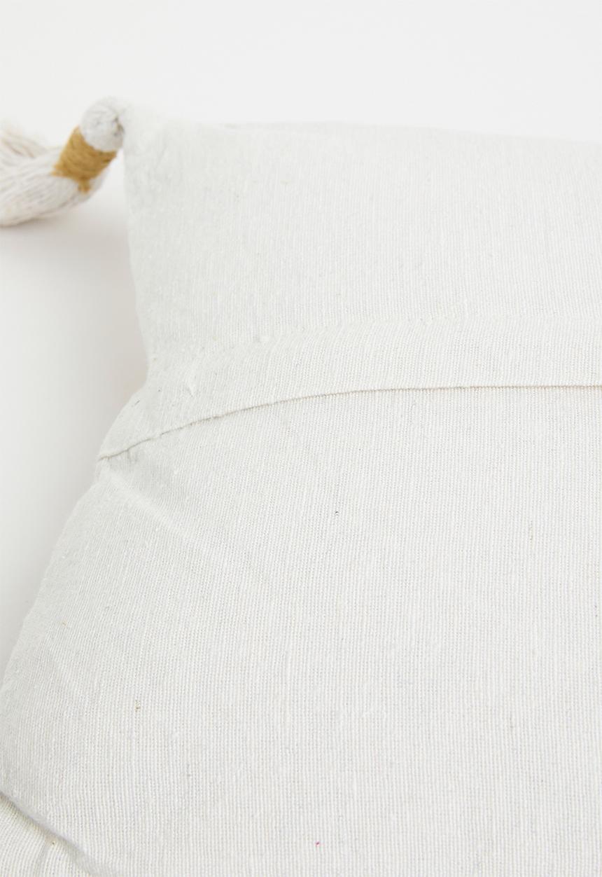 H&S - Coop tassel cushion - natural & mustard