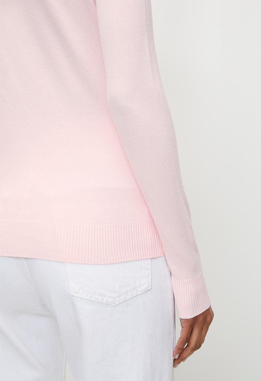 GUESS - Rosalie Triangle Logo Rn Sweater - Low Key Pink