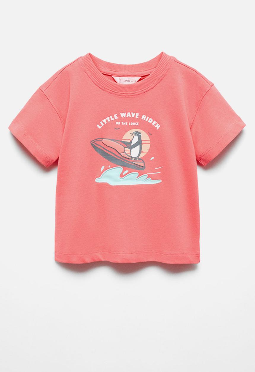 MANGO - T-shirt pinguino - light/pastel orange