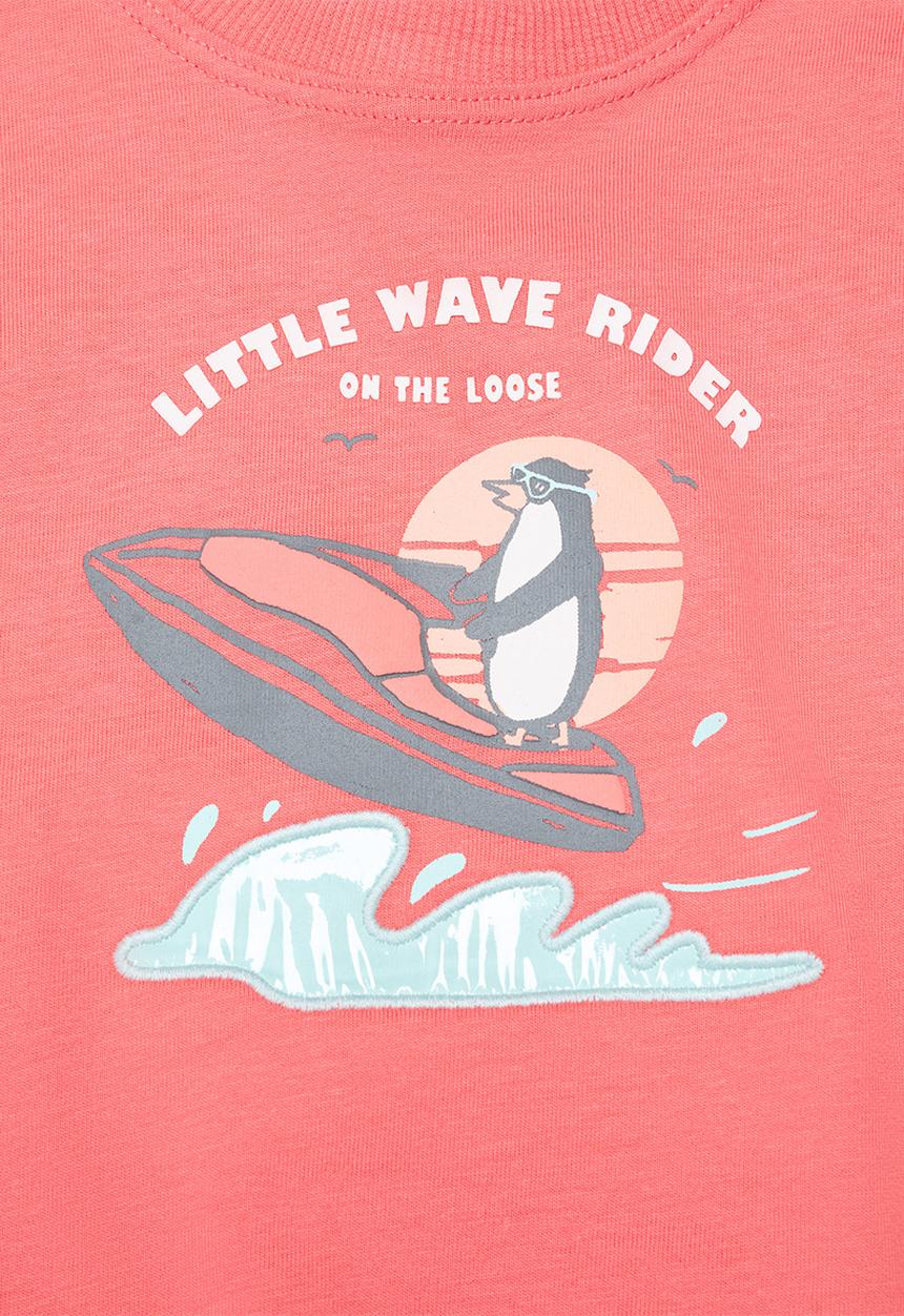 MANGO - T-shirt pinguino - light/pastel orange