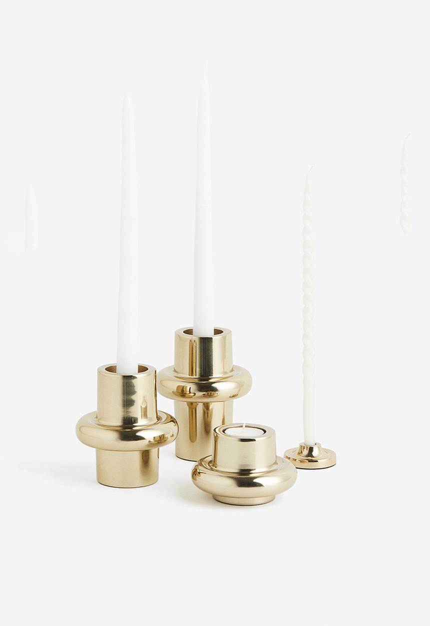 H&M - Tall metal candlestick - gold