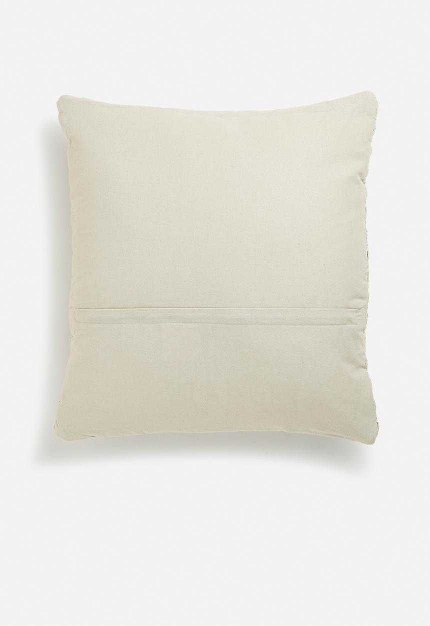 H&S - Diamond block jute cushion - black & natural