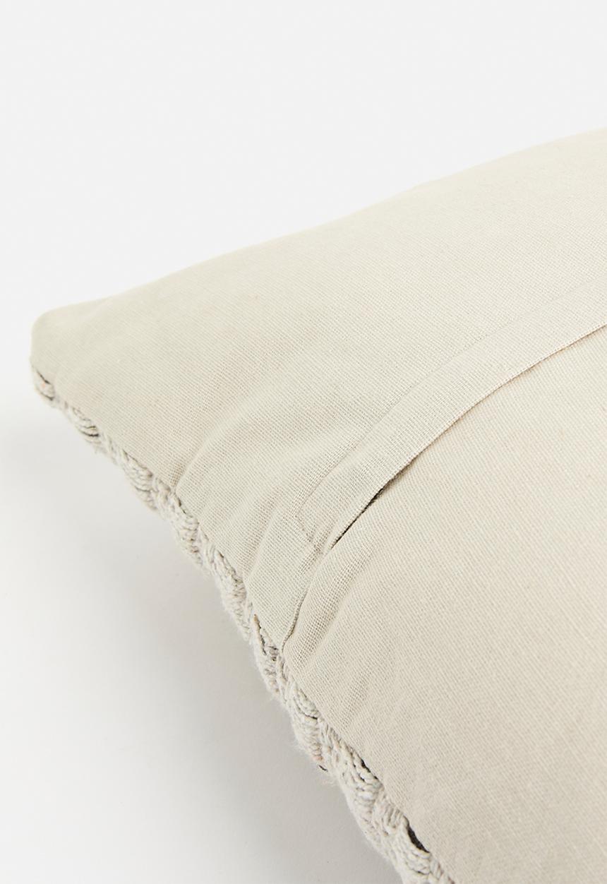 H&S - Diamond block jute cushion - black & natural