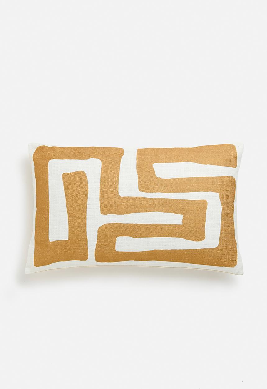 H&S - Maze cushion - natural & mustard