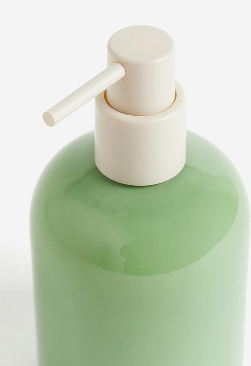 H&M - Glass soap dispenser - green