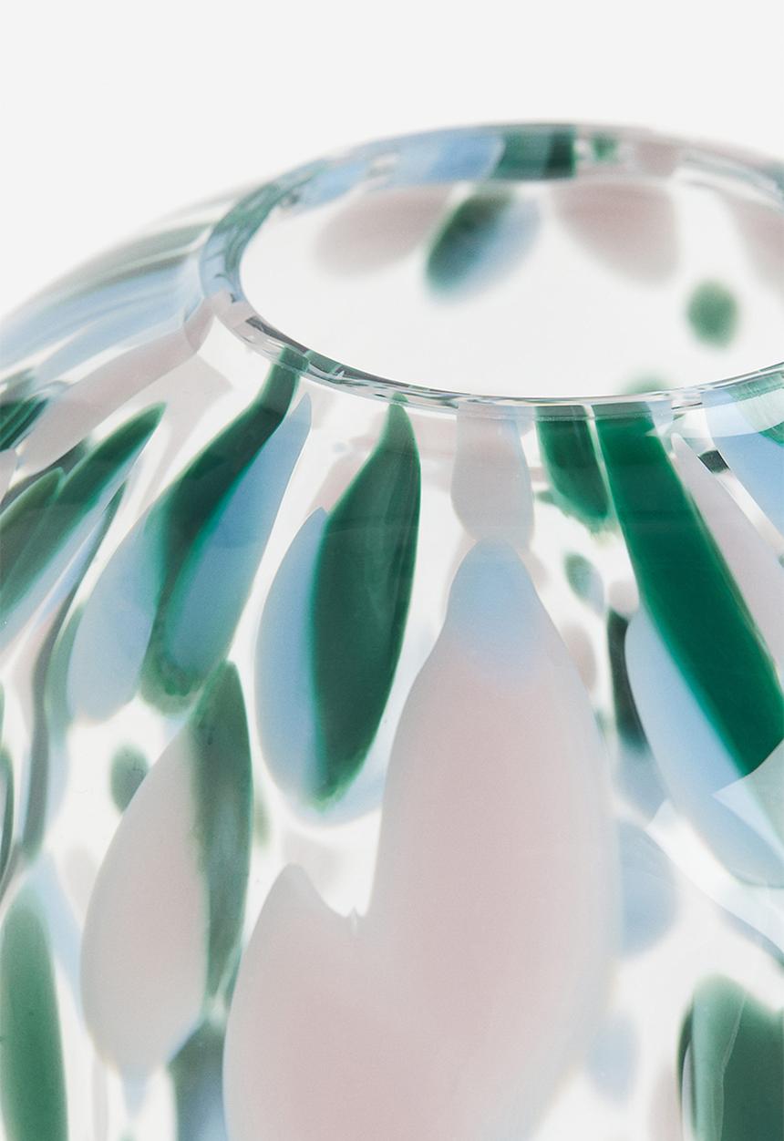 H&M - Patterned large glass vase - transparent multi