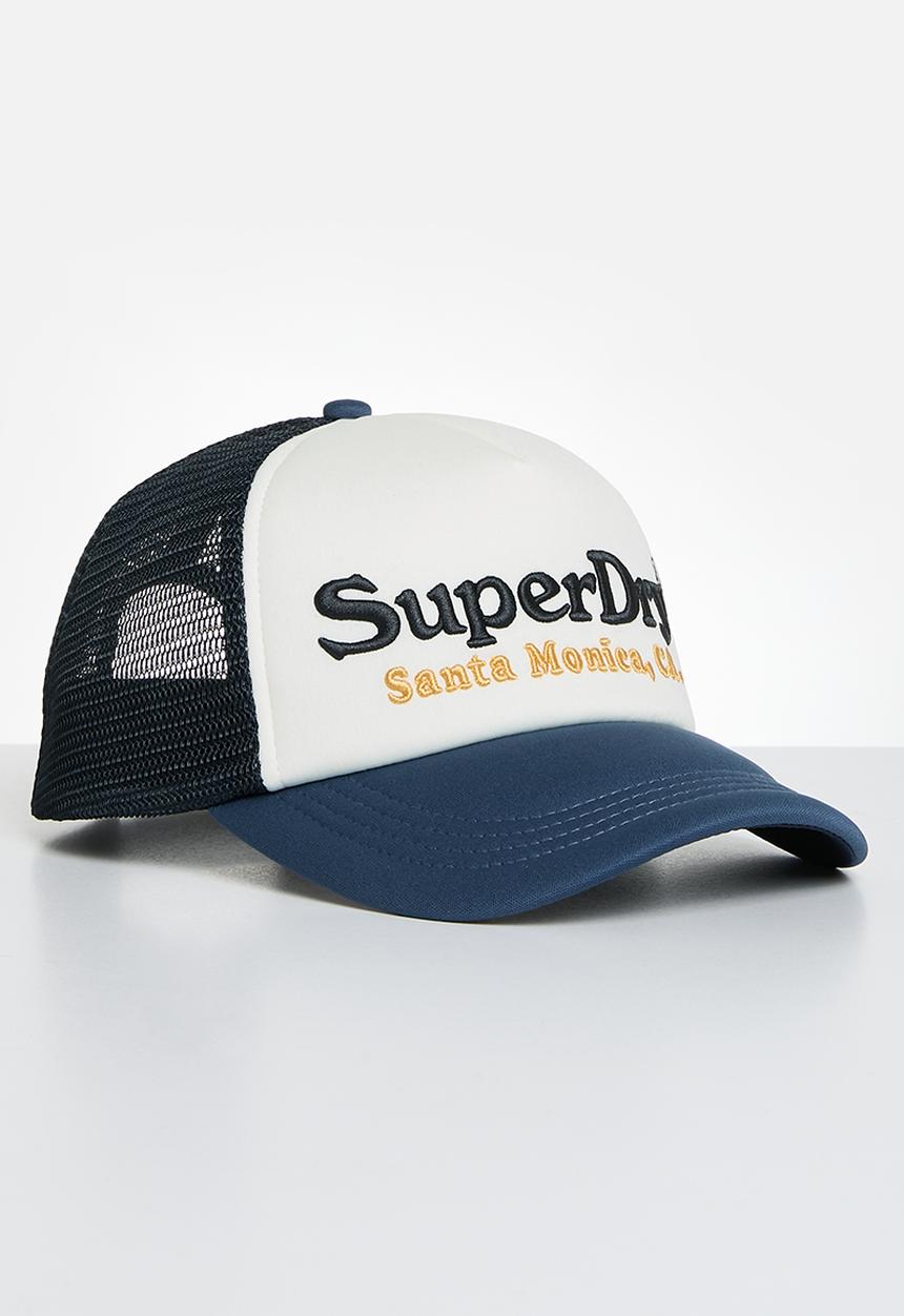 Superdry. - Vintage Trucker Cap  - Off White & Blue Bottle