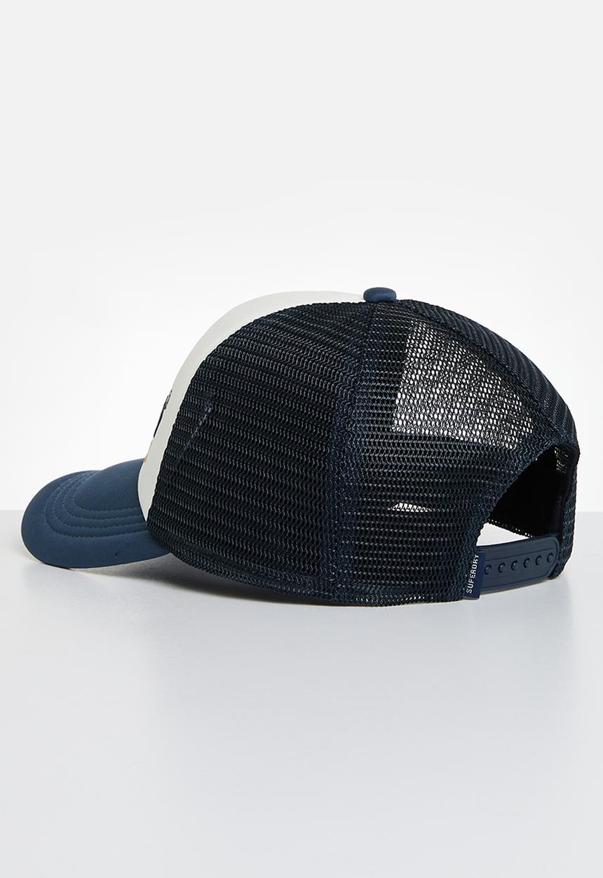 Superdry. - Vintage Trucker Cap  - Off White & Blue Bottle