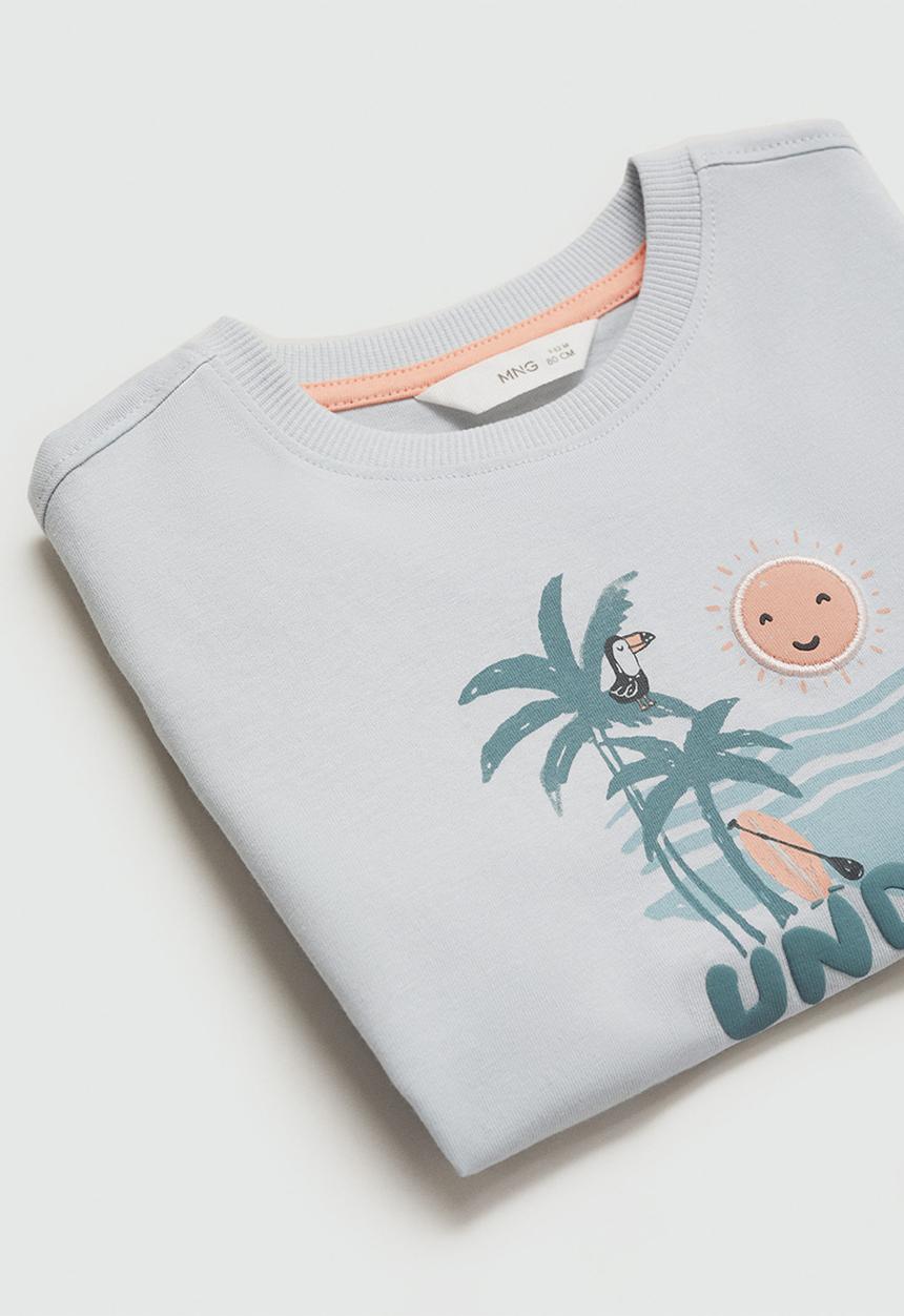 MANGO - T-shirt under - light/pastel blue