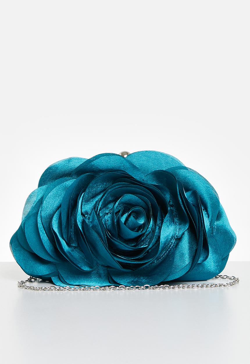 MILLA - Flower clutch bag - teal