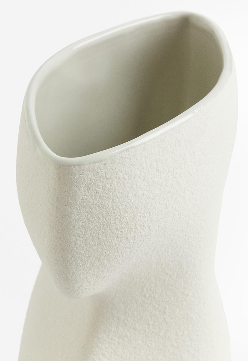 H&M - Tall stoneware vase - white
