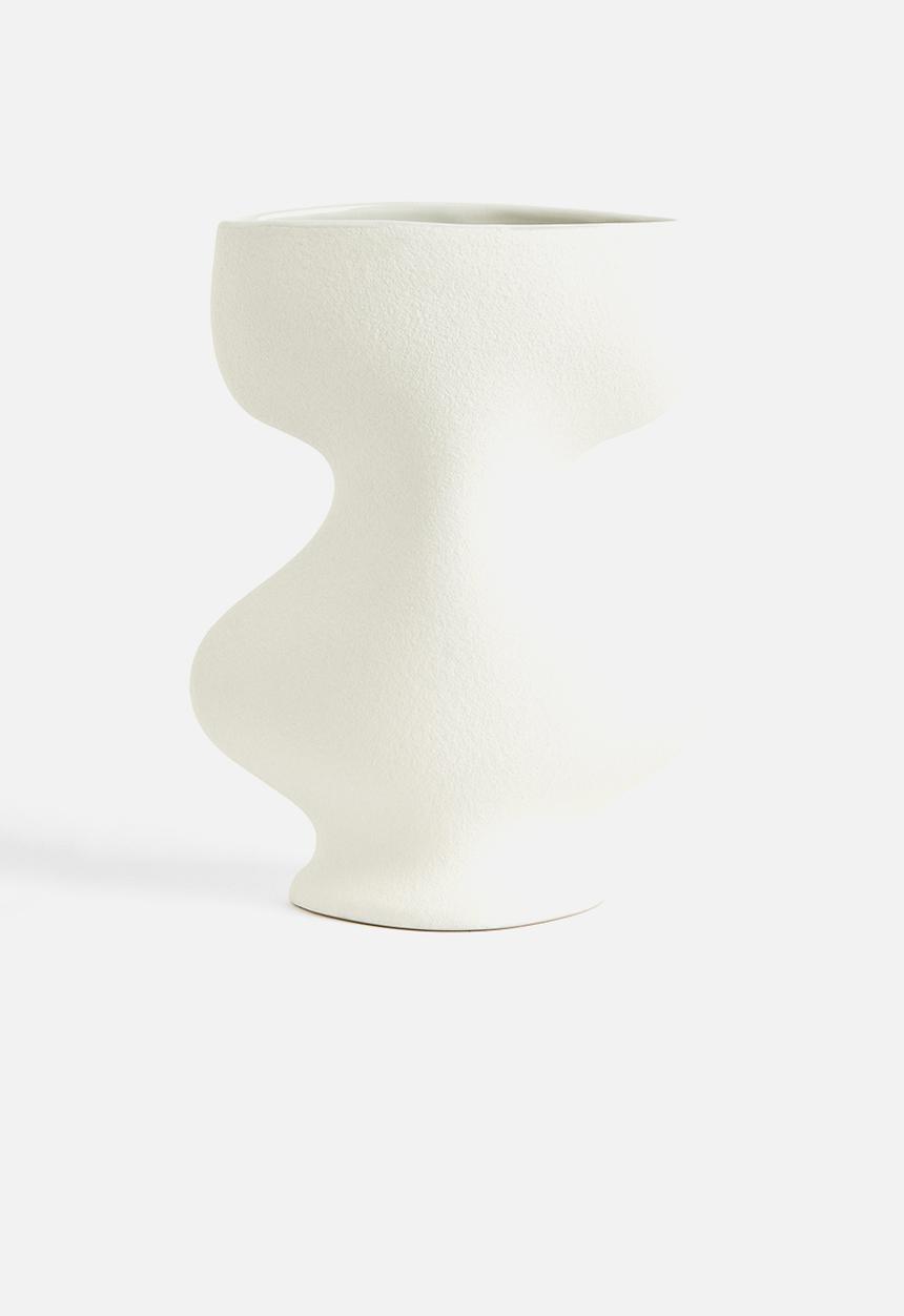 H&M - Tall stoneware vase - white