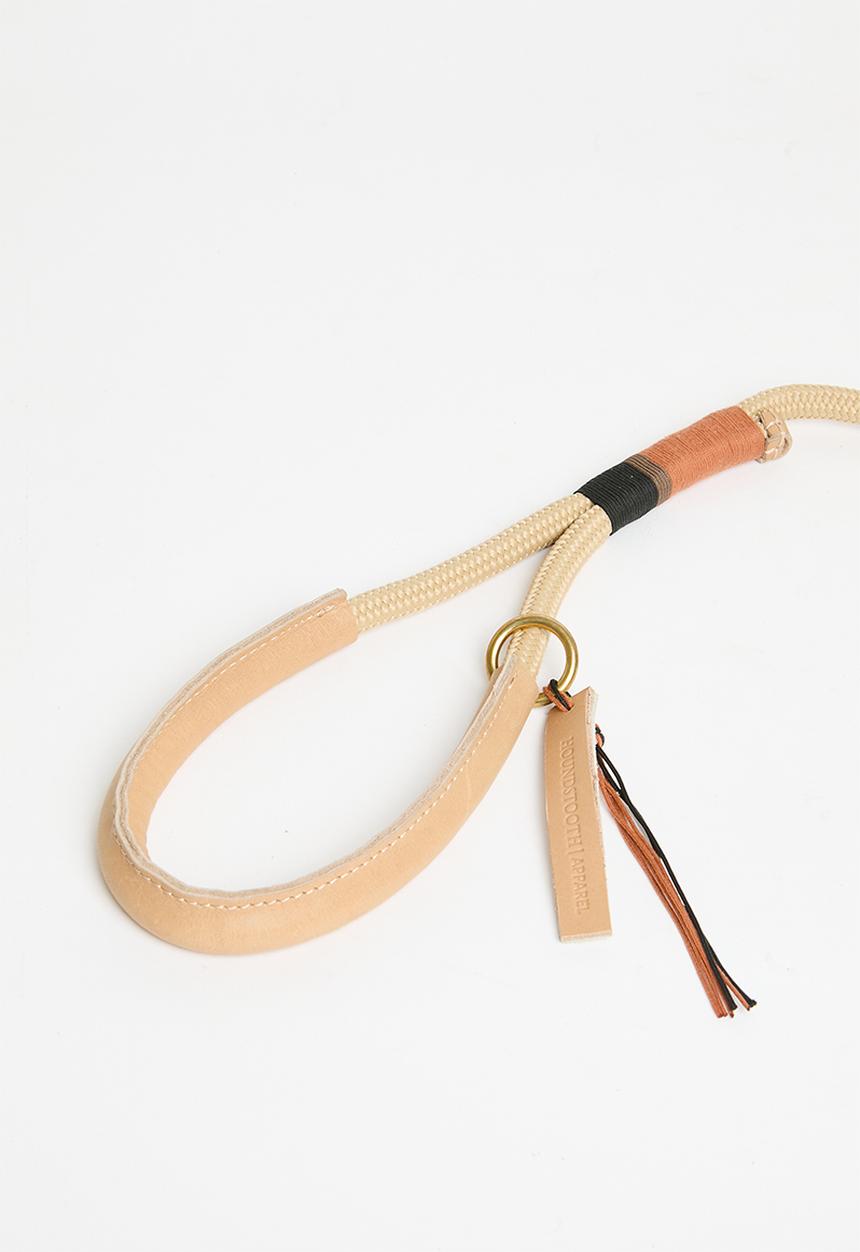 Houndstooth - Rope Handle Lead - Stone