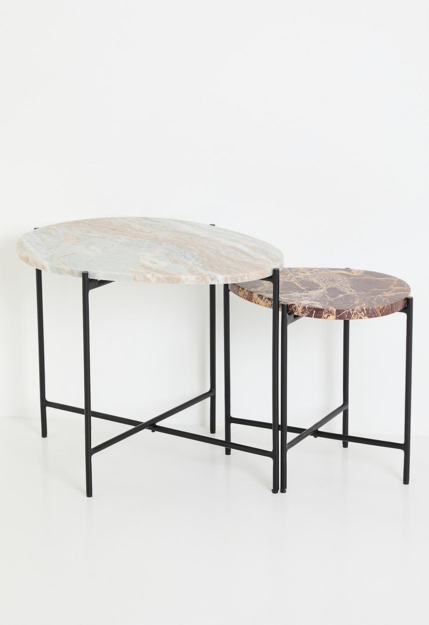 SF Collection - Spence marble Nesting Tables - Natural