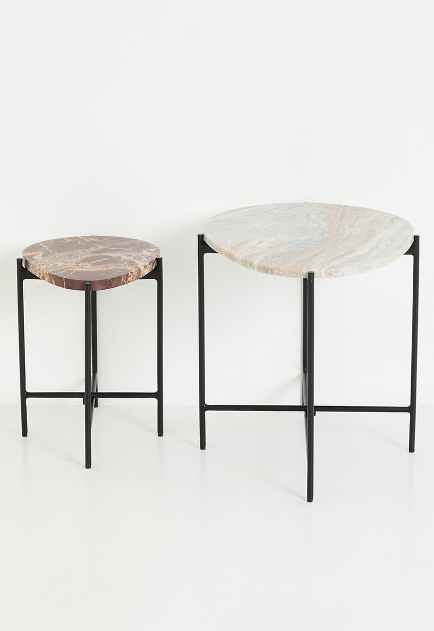 SF Collection - Spence marble Nesting Tables - Natural