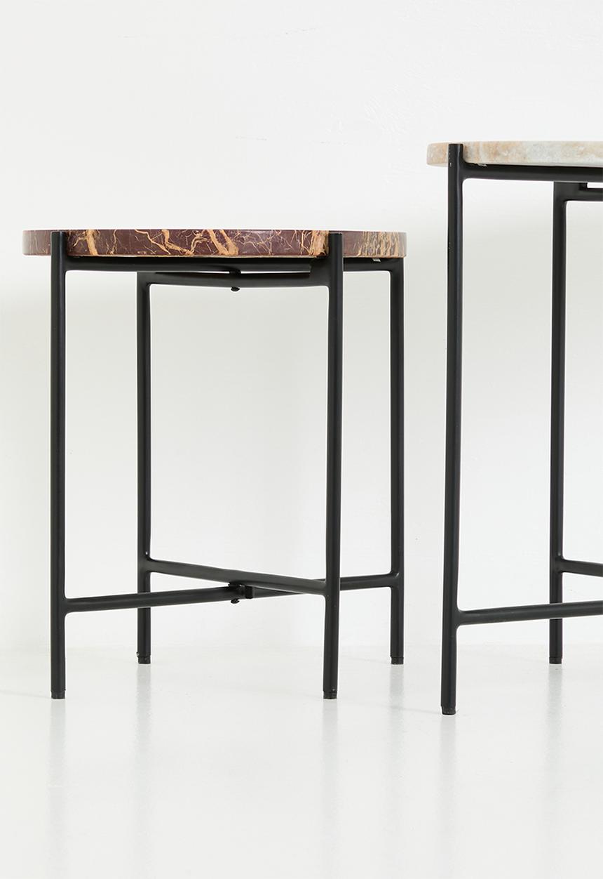 SF Collection - Spence marble Nesting Tables - Natural