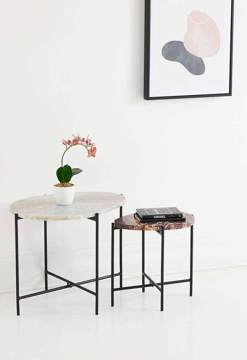 SF Collection - Spence marble Nesting Tables - Natural