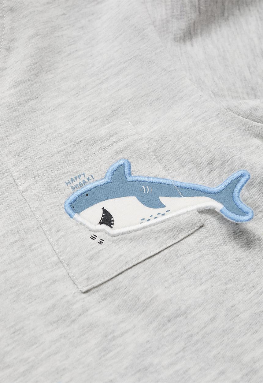 MANGO - T-shirt shark - light/pastel gray