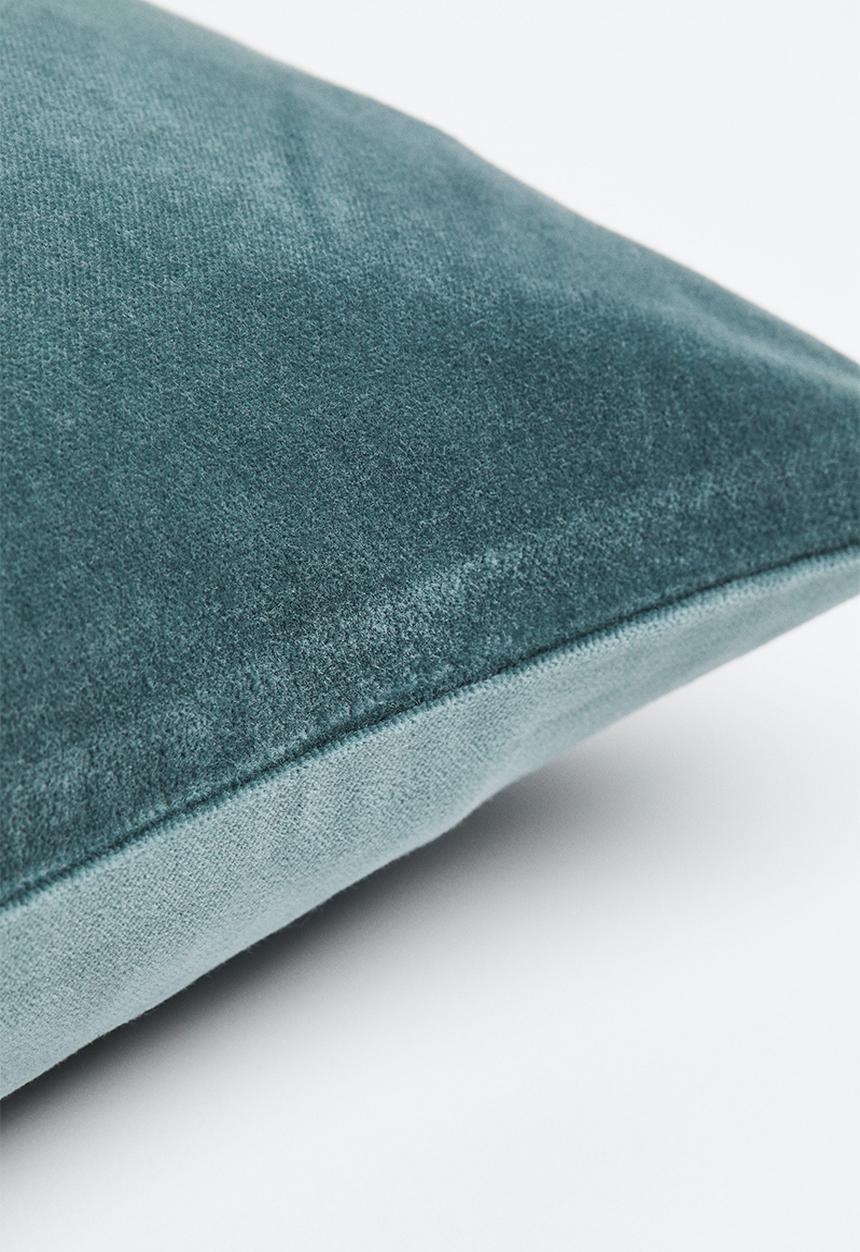 H&M - Cotton velvet cushion cover - turquoise