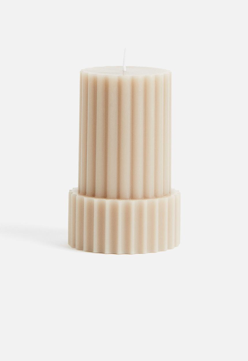 H&M - Shaped pillar candle - beige