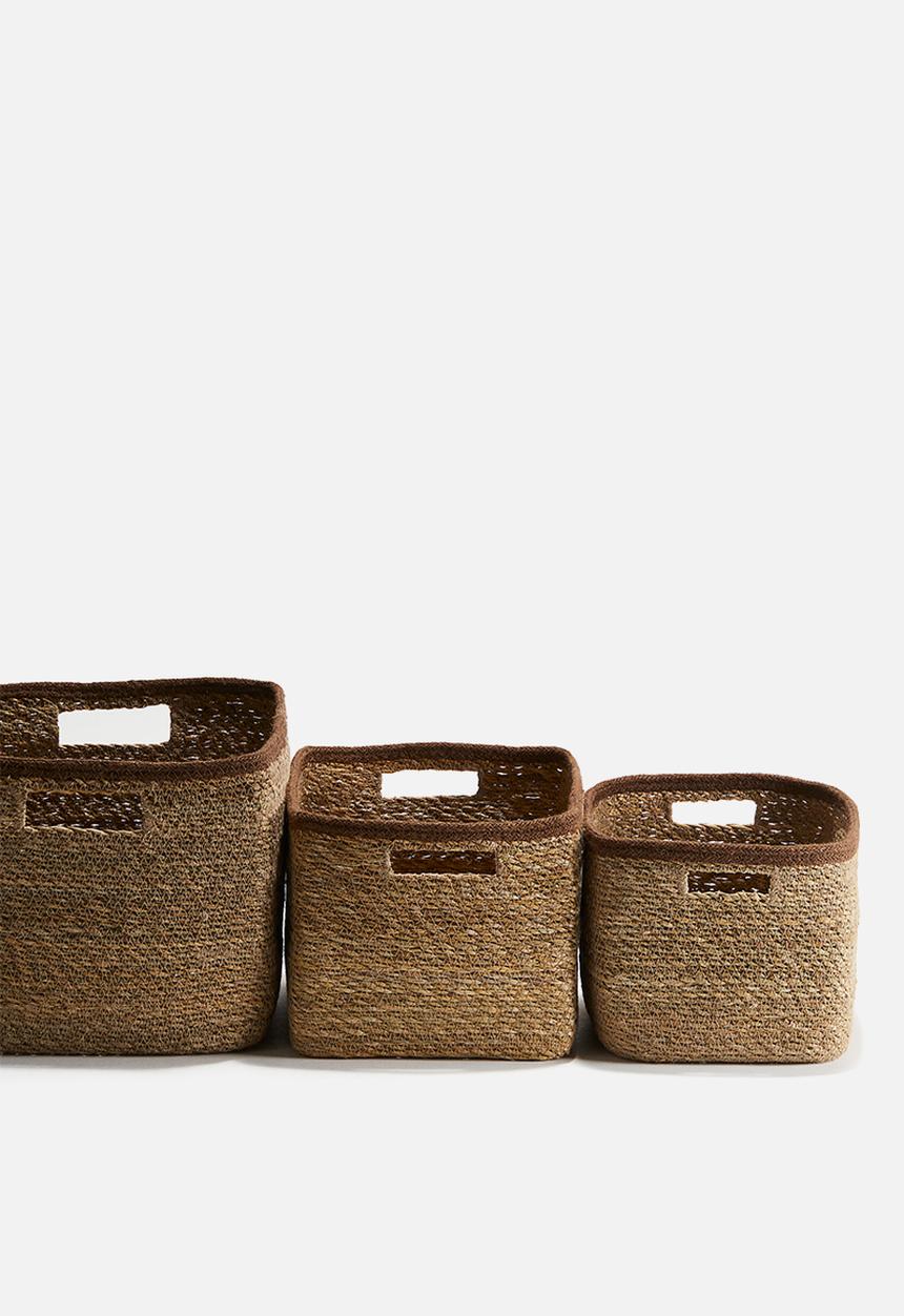 H&M - Seagrass storage basket - beige,multi