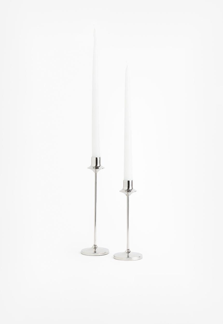 H&M - Tall metal candlestick - silver