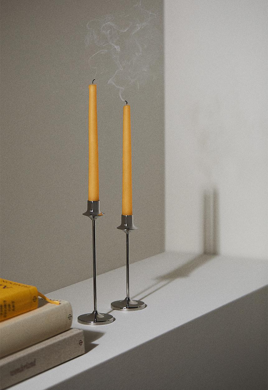H&M - Tall metal candlestick - silver