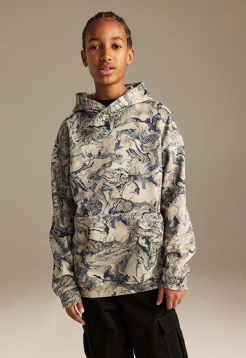 H&M - Hoodie - beige & blue