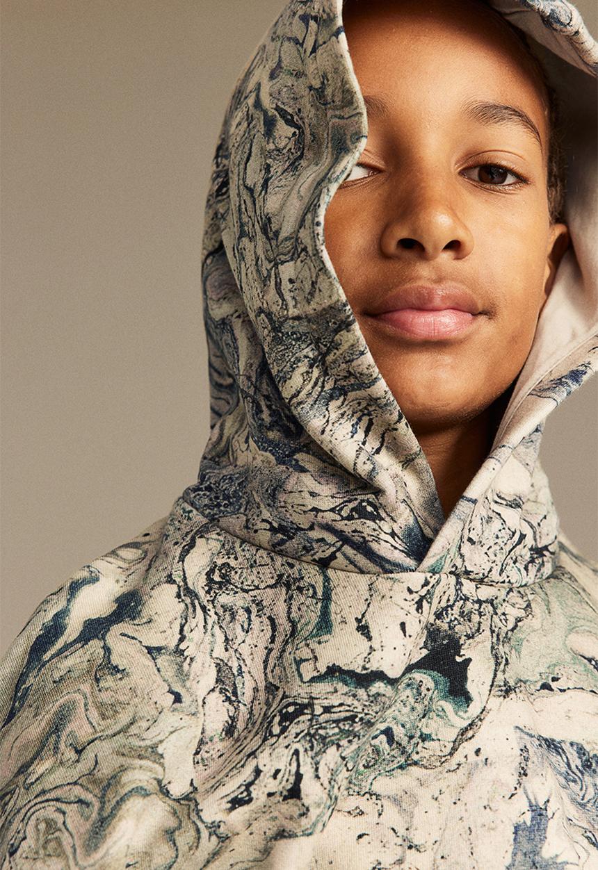 H&M - Hoodie - beige & blue