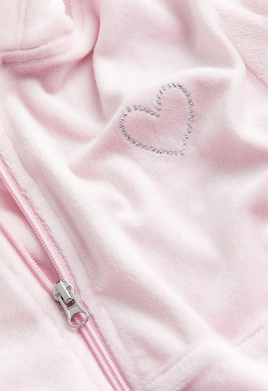 H&M - Velour zip-through hoodie - pink