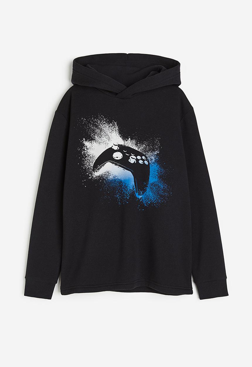 H&M - Printed hoodie - black