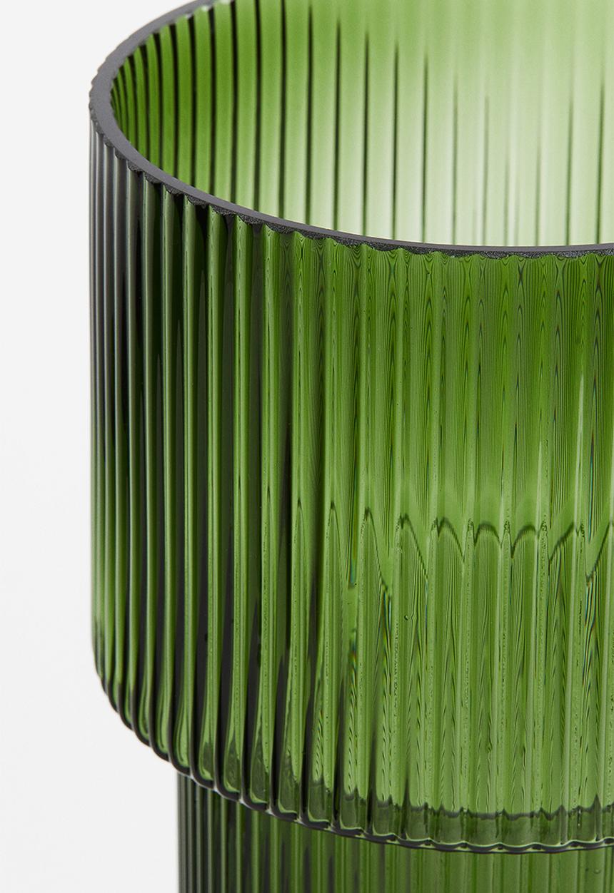 H&M - Large glass vase - green