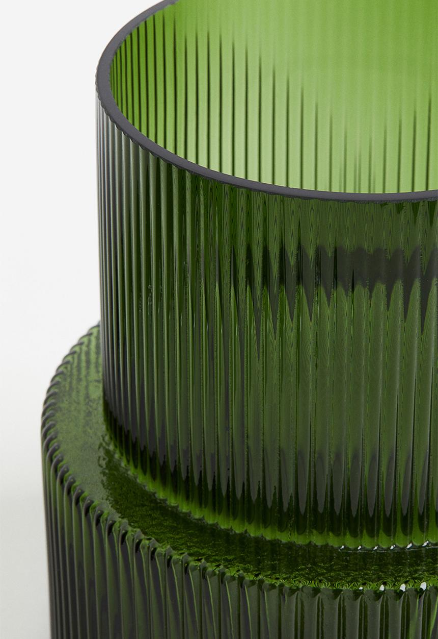 H&M - Glass vase - dark green