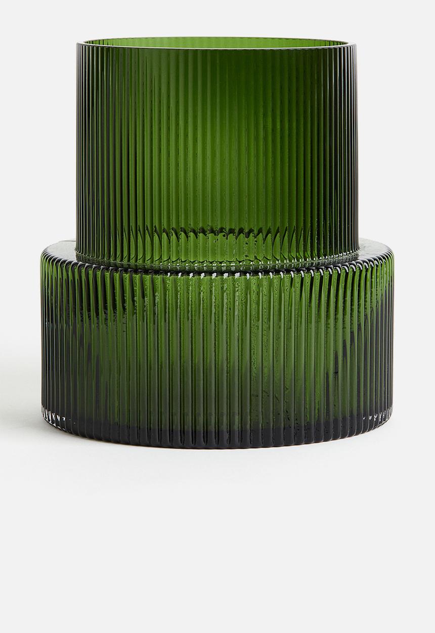 H&M - Glass vase - dark green
